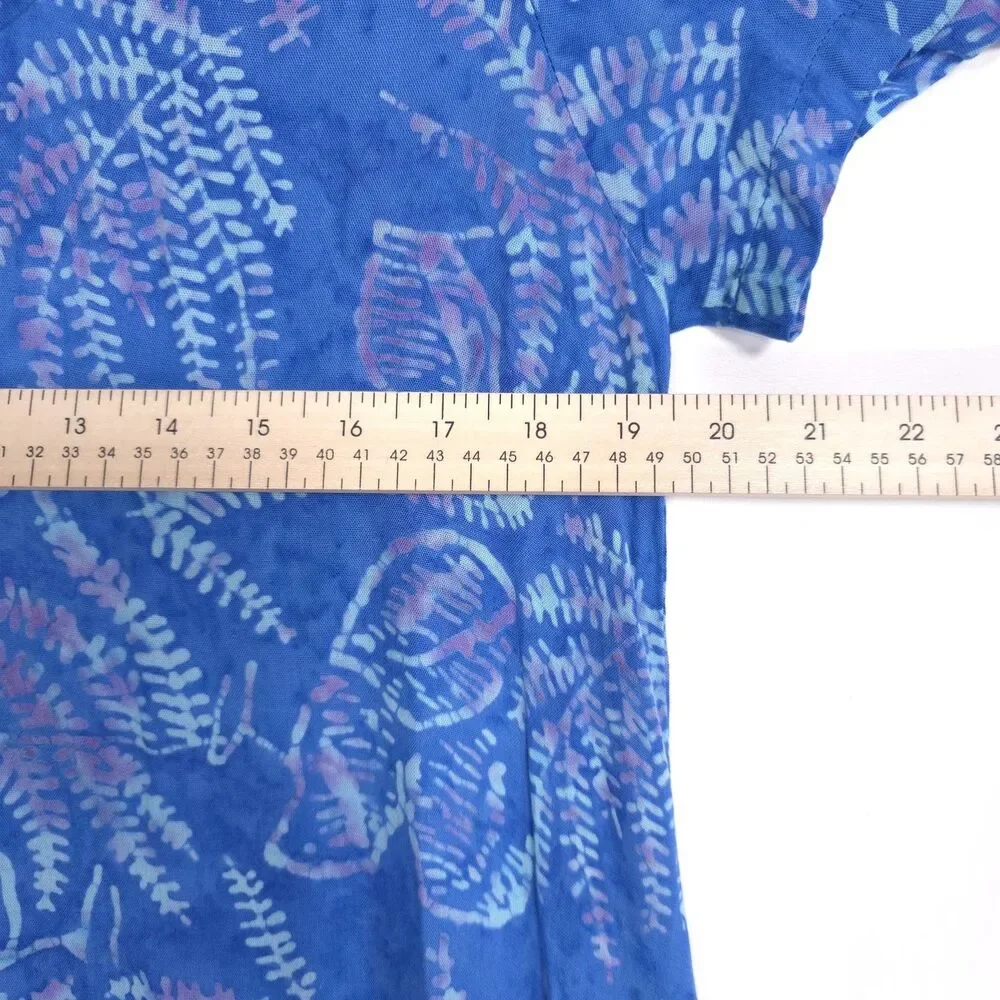 SOFT SURROUNDINGS Blue Floral Cold Shoulder Maxi Dress‎ Size M #2CL19